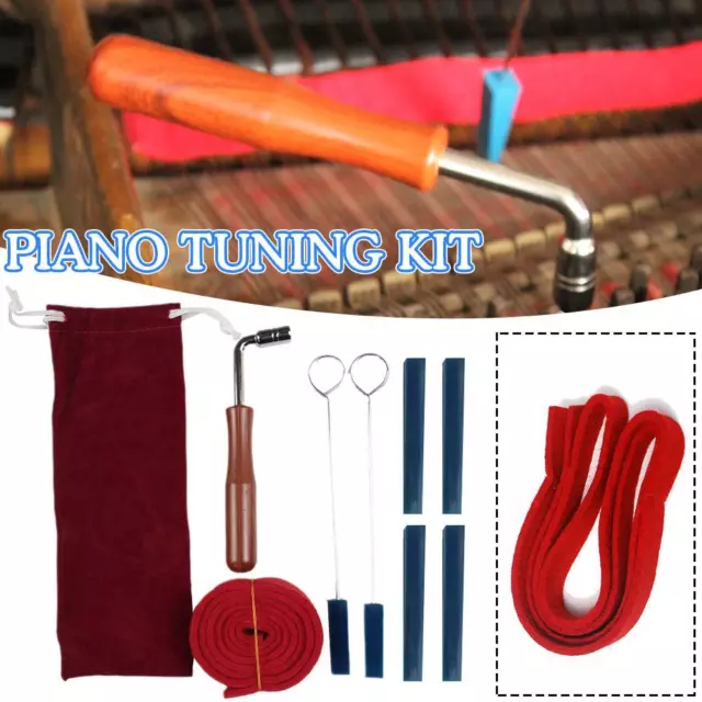 Professional Portable Piano Tuning Tuner Mute Kit Tools Pouch GXAU W/ O5F6