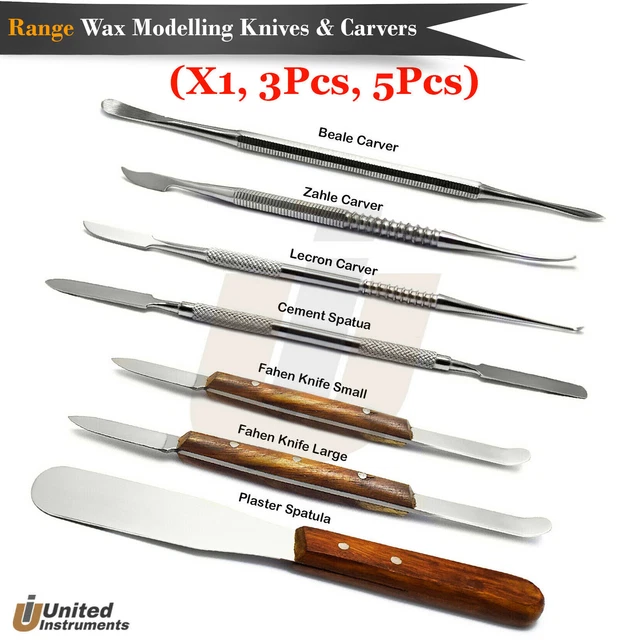 5-Piece Dental Instrument Kit – Stainless Steel Plaster/Alginate Spatulas, CE