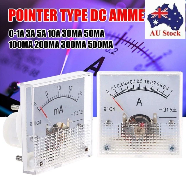 3A 5A 10A 300mA 500mA DC Amp Meters Ammeter Analog Panel Meter ...