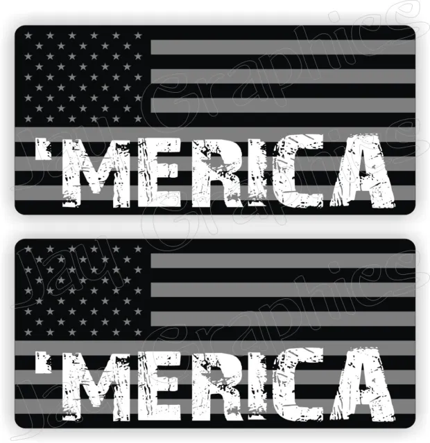 2-PACK MERICA Black Ops American Flag Vinyl Decals Hard Hat Helmet Stickers 5.56