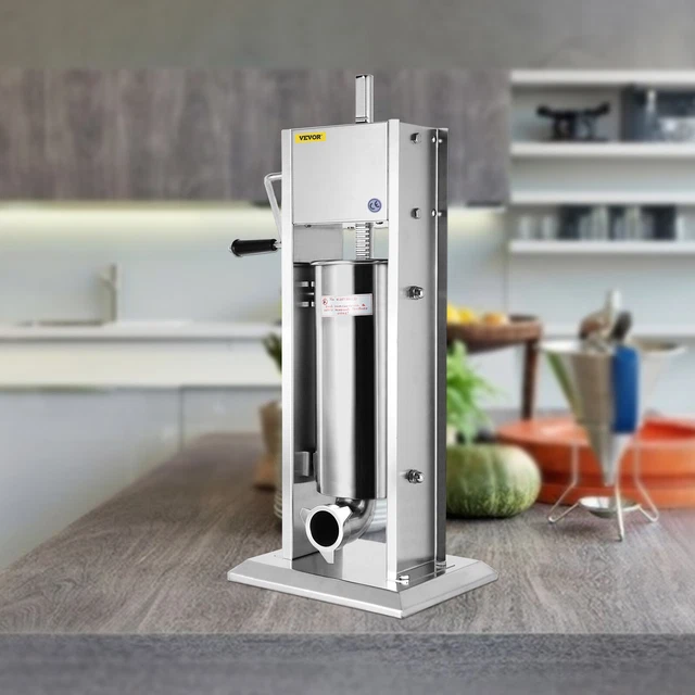 7L Vertical Commercial Sausage Stuffer 2 Speed Stainless Steel Meat Press 15LBS