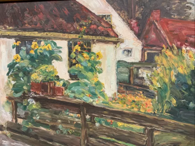 Quadro Ad Olio Fiori Giardino In Casa Quadro Firmato Come Scuola Incorniciato