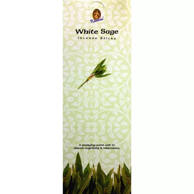 "White Sage" Incense Jumbo Tall Garden Sticks (3 Full Boxes) 390gm Kamini Brand 2