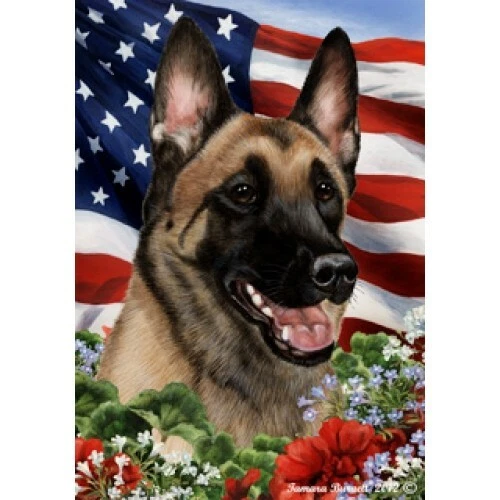 Patriotic (1) House Flag - Belgian Malinois 16251