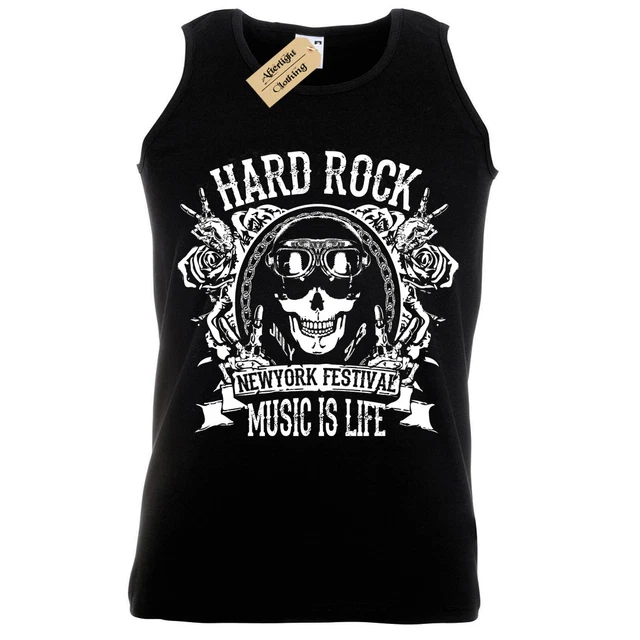 Music Is Life Canottiera Gilet da Uomo Fascia Grunge Rock Festival Cool Punk