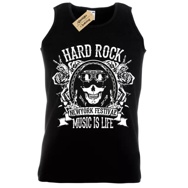 Music is Life Tank Top Mens Vest Band Grunge Rock Festival Cool Punk Rocker