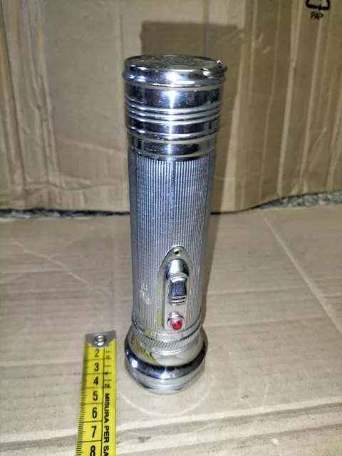 Vecchia Torcia Tascabile a Batterie Vintage da Collezione Funzionante