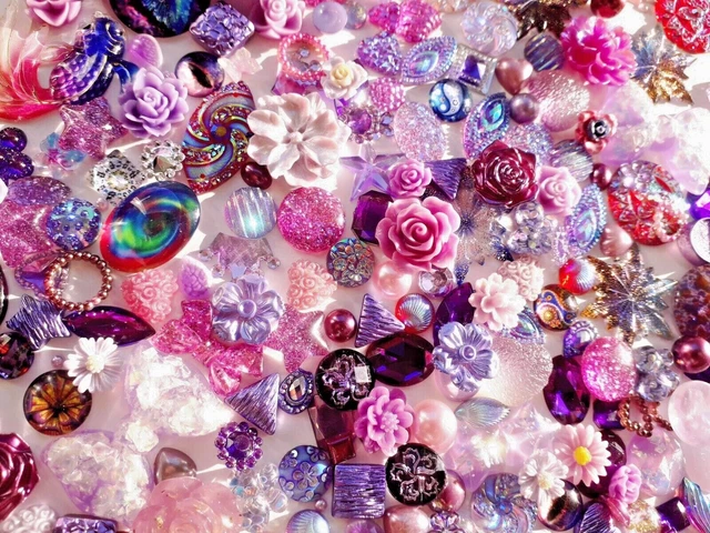 Mixed Embellishments Cabochons Charms Gems Rhinestone Card Jewellery 10-200 Item