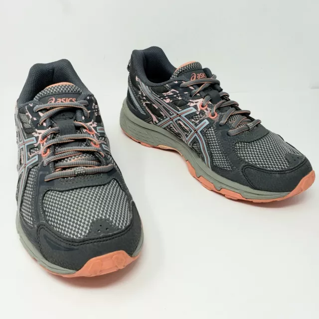 Asics Womens 9 Gel Venture 6 Gray Peach Camo Running Shoe Sneaker T7G6N Athletic