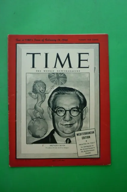 Original Time Magazine February 18,1946 Ernest Bevin Großbritannien