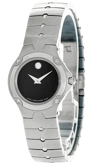 MOVADO Mini Sport Edition SS Quadrante Museo Nero Orologio da Donna 0604835