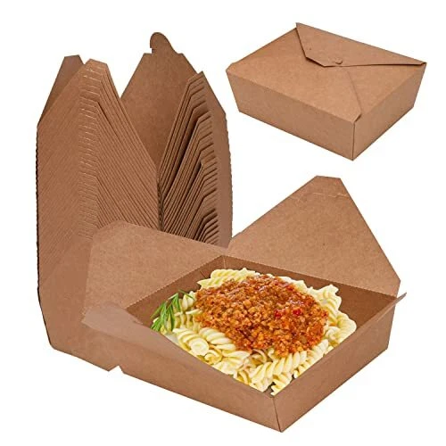 50 Oz Take Out Food Containers 50 Pack Disposable Kraft Paper Food Container T