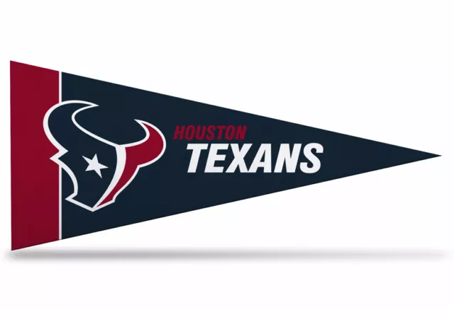 New  NFL Houston Texans Mini Pennant  9"x4" Felt, Made in USA Banner