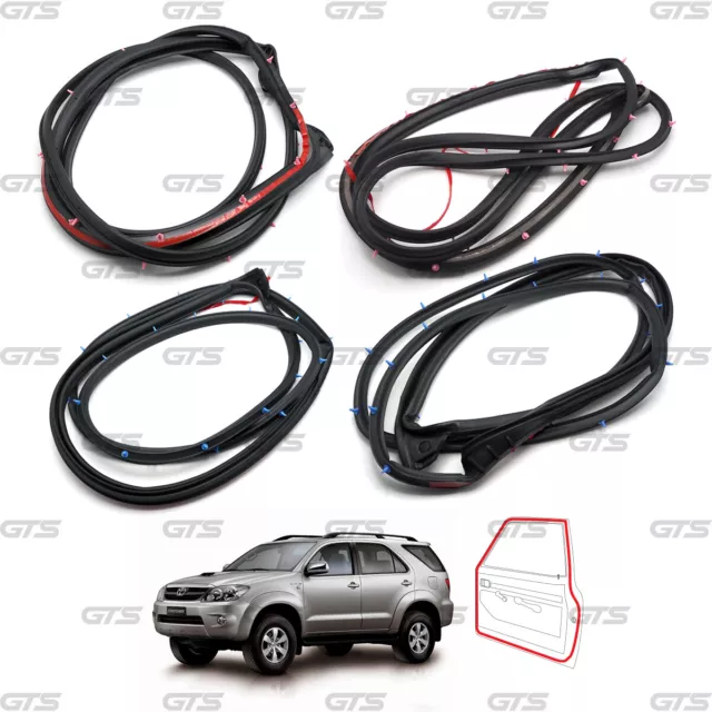 Fits Toyota Fortuner TGN51 2006 - '15 Set 4 Door Rubber Seal Weatherstrip