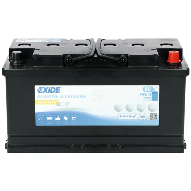 Versorgerbatterie 12V 80Ah Exide EQUIPMENT GEL ES900 540A/EN Solar Wohnmobil