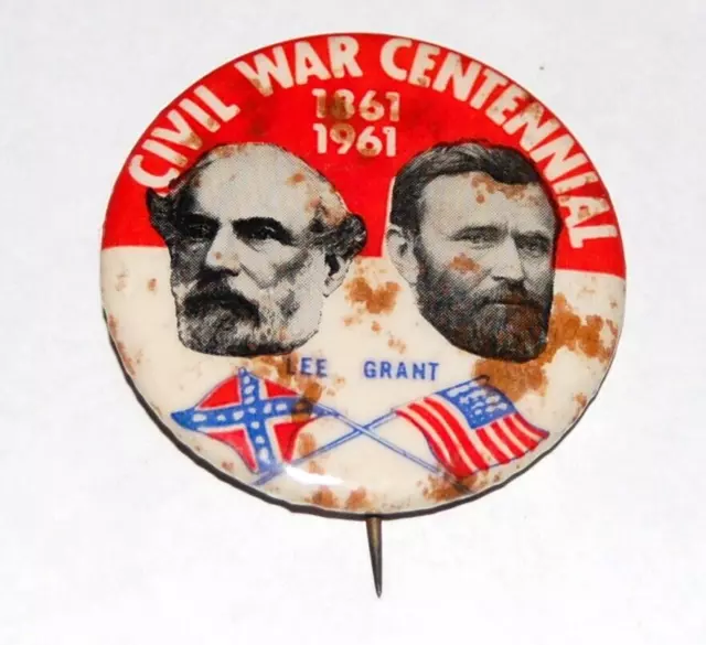 Civil War Centennial button pin pinback Ulysses S Grant abe lincoln Robert E Lee