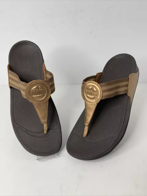 FITFLOP WALKSTAR NEW BRONZE thong style sandal womens sz 10