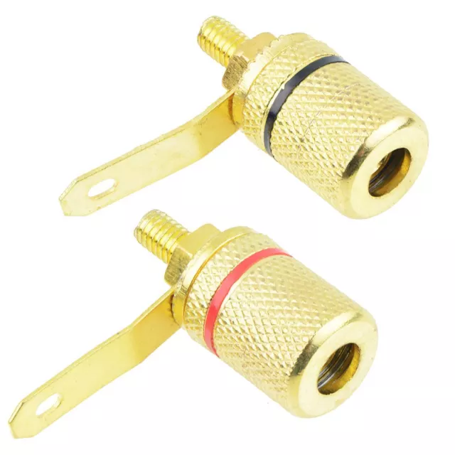 10pcs Red + Black Gold Plated 4mm Speaker Binding Post Socket Connector