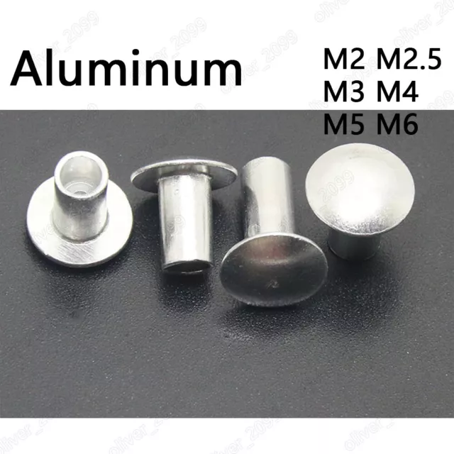 Aluminum Oval Head Semi Tubular Rivets M2 M2.5 M3 M4 M5 M6