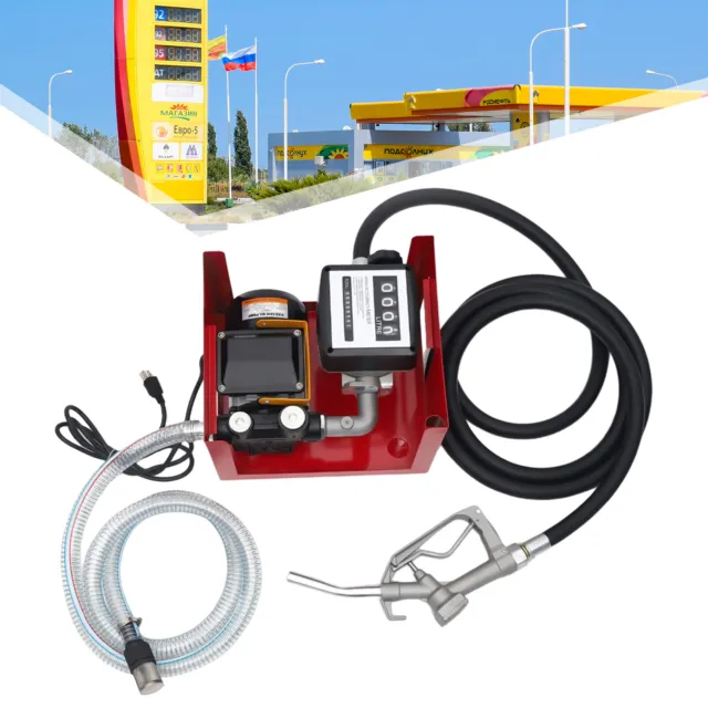 110V Electric Fuel Transfer Pump Self-priming Oil Diesel Pump w/ Hoses & Nozzle