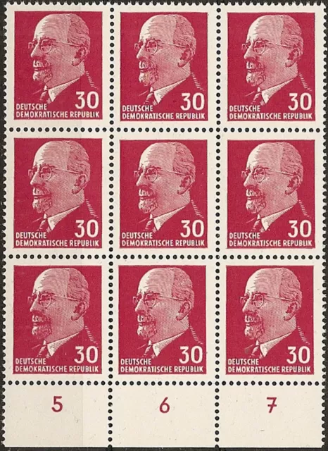 Briefmarken DDR Mi Nr. 935 XxI  3xUR2 W. Ulbricht  **