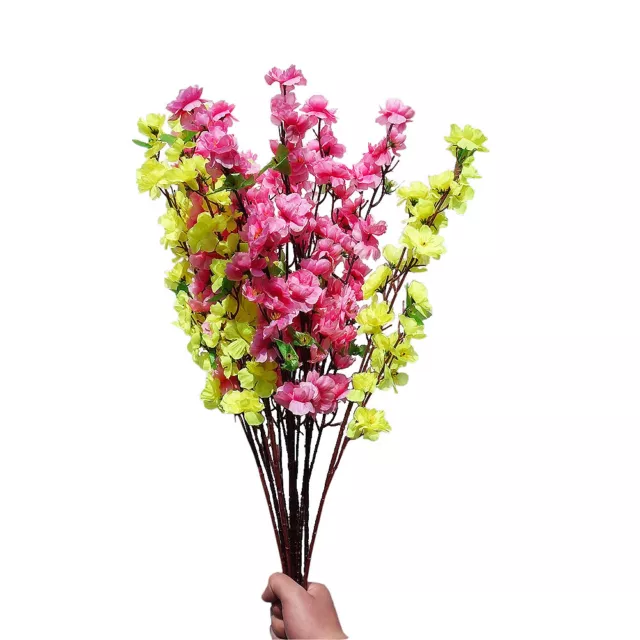 10PCS Cerezo en Flor Flowers Artificial Peonía Artificial Flowers Ramo Rama