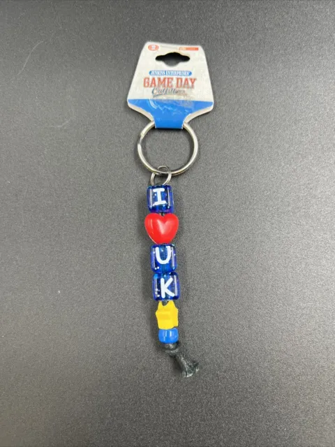 University of Kentucky Game Day Collection I Heart UK Keychain Blue New