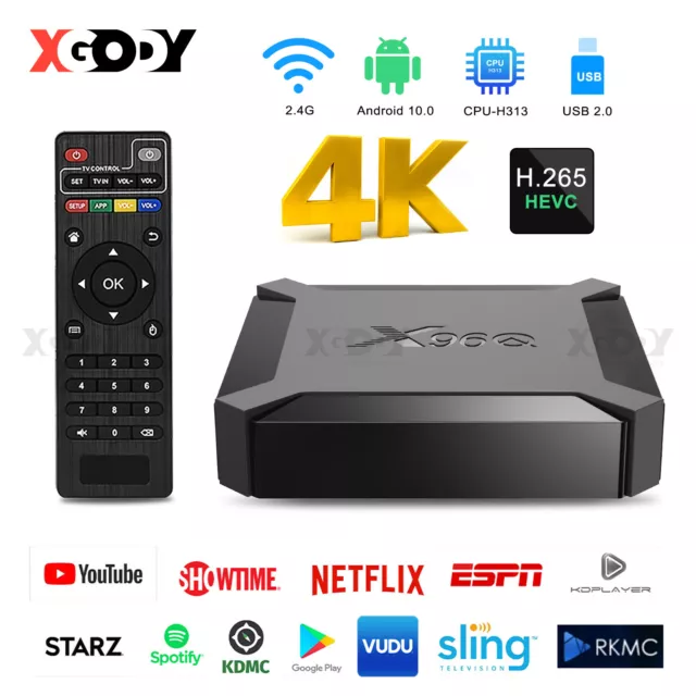 NEW X96Q 4K Smart TV BOX Android 10.0 Quad Core 3D Media Video Player 2.4GWiFi