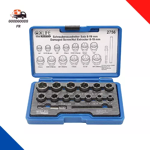 15Pcs Coffret Douille Extracteurs De Boulons Et D'Écrous