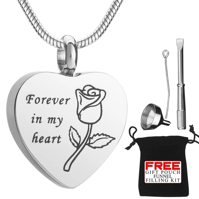 Cremation Ashes Urn Collar Joyería Corazón Pendent Locket Para Funeral Memorial
