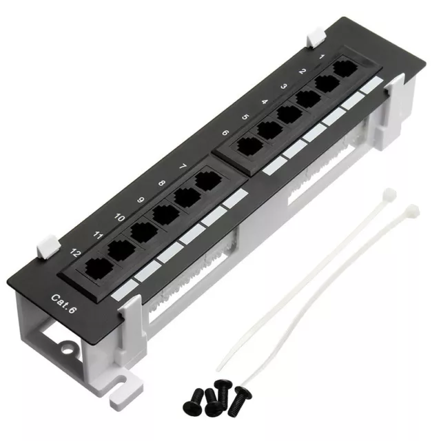 Tool Kit 12 Port CAT6 Patch Panel RJ45 Networking Wall Mount Rack with8210