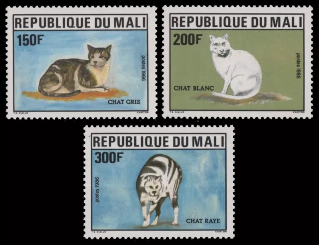 Mali 1986 - Mi-Nr. 1058-1060 ** - MNH - Katzen / Cats