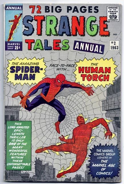 Strange Tales  Annual # 2, 1963, Lee / Kirby/ Ditko. Spider-Man Crossover. Vf-