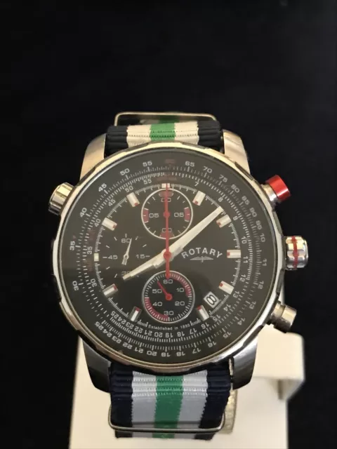 MONTRE ROTATIVE INTERCHANGEABLE pour homme bracelet cuir bleu et
