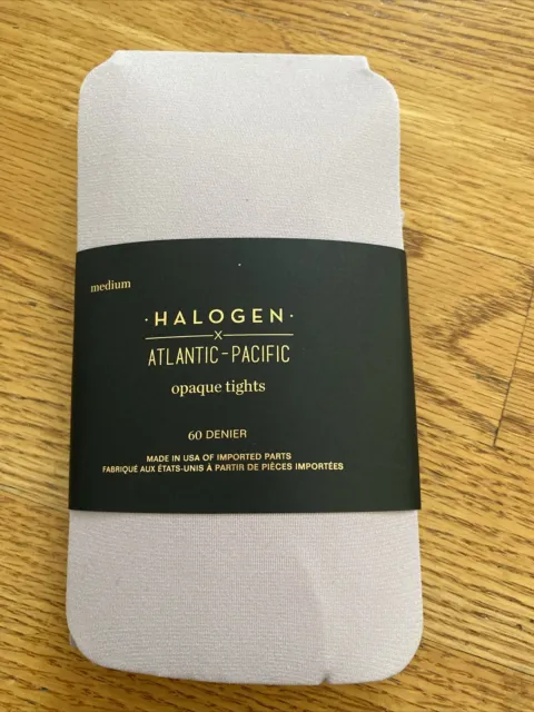 NWT Halogen x Atlantic Pacific Opaque Tights in Purple Fog Size Medium60 Denier