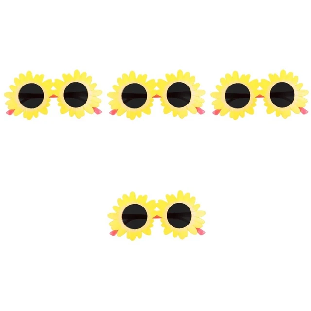 4 paia eleganti occhiali da sole fiori occhiali da sole festa occhiali decorativi per