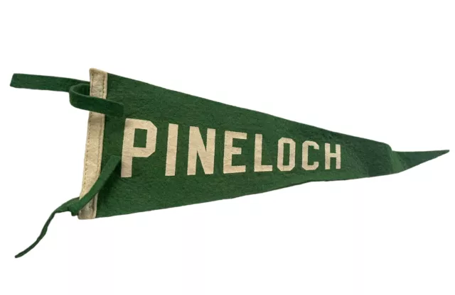 Vintage Pinenoch Felt 12" Mini Pennant Souvenir 1960s 1980s Retro Camp Green