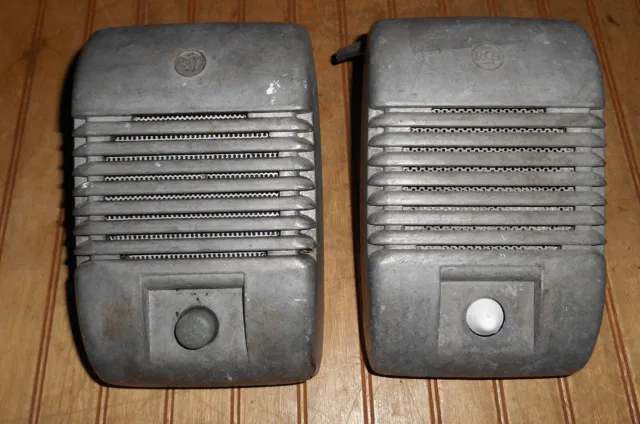 Set Pair Lot of 2 Vintage RCA Drive In Movie Speakers Theater as is 1 damaged