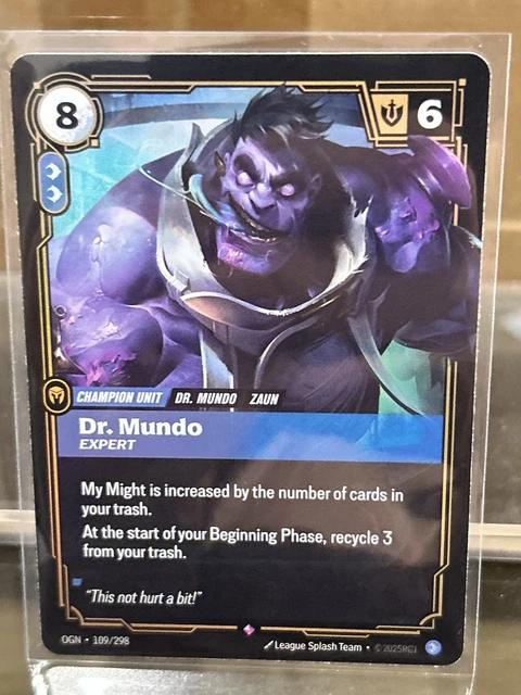 RIFTBOUND LEAGUE OF Legends Origins Foil Dr. Mundo Expert 109/298 QTY £ ...