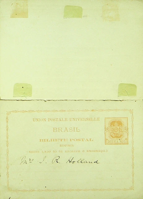 Sephil Brazil 80 Reis Fein Uncancelled Wpv Postal Karte Sich Holland W/Unbenutz