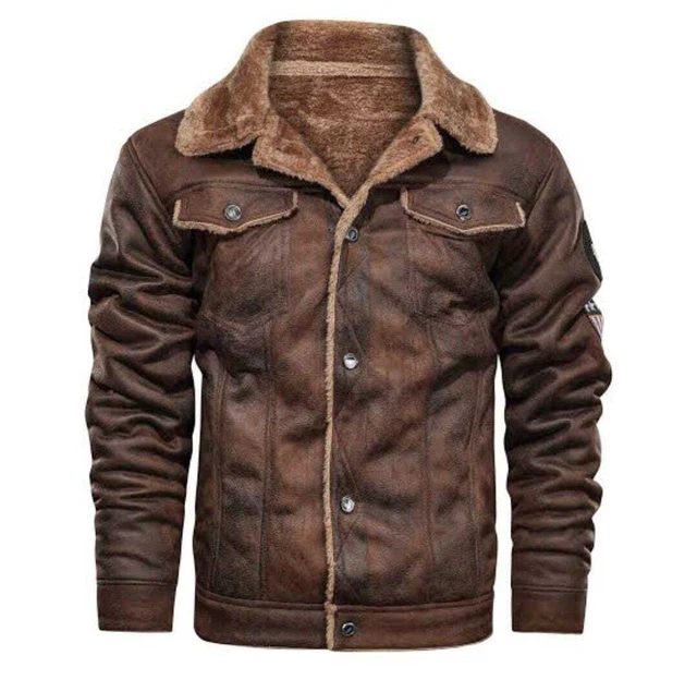 Luxe Leather New Furr 100% Genuine Vintage Lambskin leather jacket for men's