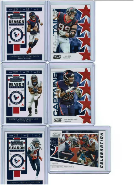 2019 Contenders Football Houston Texans Team Set (3) Base Cards ++Plus More++