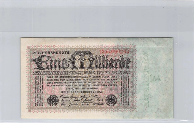 Germany 1 Billion Mark 5.9.1923 N°090266 Pick 114