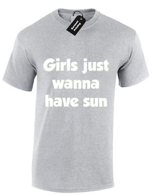 Le ragazze vogliono solo hanno il sole Unisex Maglietta Divertente Vacanze Spiaggia Top Design Carino Top