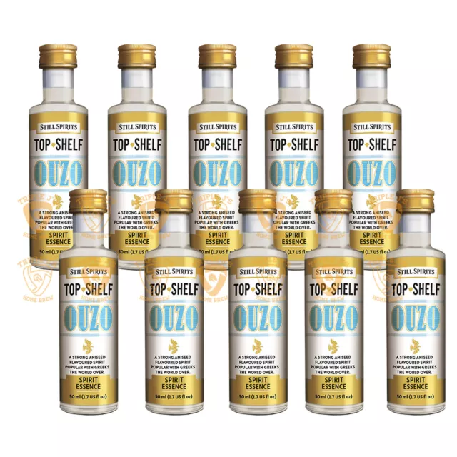 10 x Still Spirits Top Shelf Ouzo Flavouring Essences 50ml Home Brew Alcohol