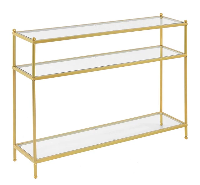 Convenience Concepts Royal Crest 3 Tier Clear Glass Console Table S11-153