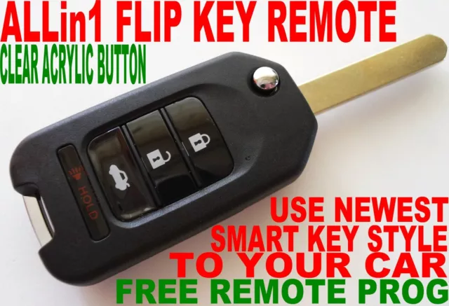 Smart Key Style Remote For 08-12 Honda Accord Transponder Chip Keyless Entry Am4