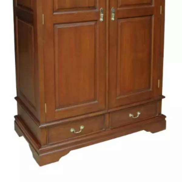 Solid Mahogany Wardrobe | 2 Door Wardrobe | 2 drawers | Sleigh Style ARM008 NEW 3