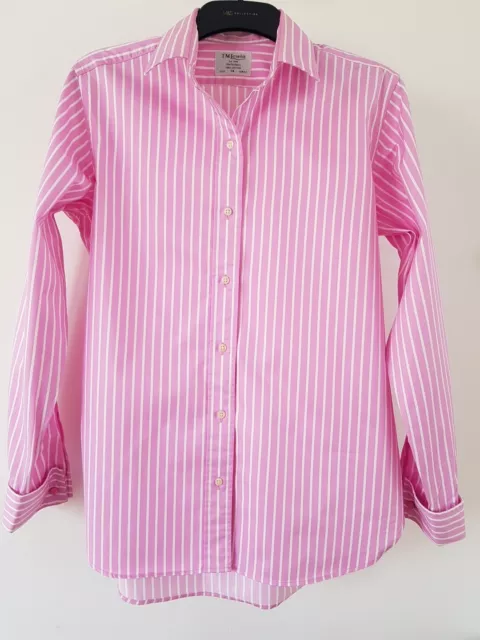 TM Lewin Ladies Pink Stripe Cotton Shirt Size UK 14