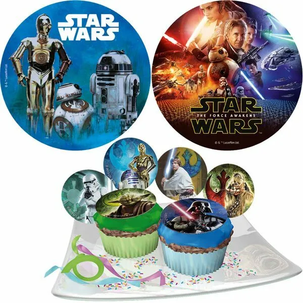 Star Wars Kindergeburtstag Tortenaufleger Torten Deko Kuchen backen Geburtstag